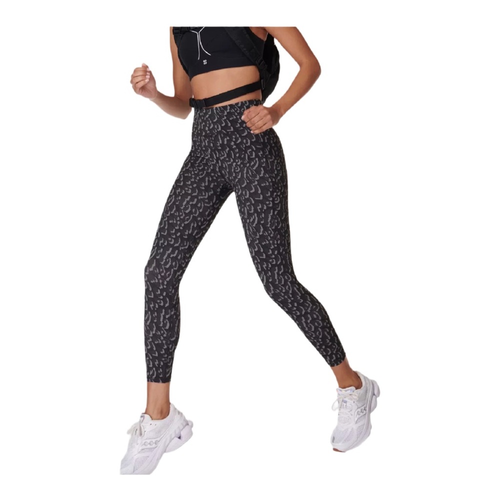 Sweaty Betty Small Zero Gravity 7/8 Running Tight Black Patterned Leggings